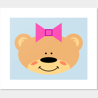 Teddy bear with Hair Ribbon Posters and Art